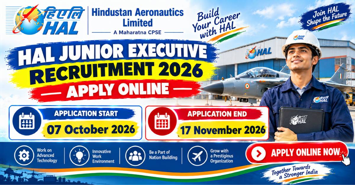 HAL Junior Executive Recruitment 2026 Apply Online